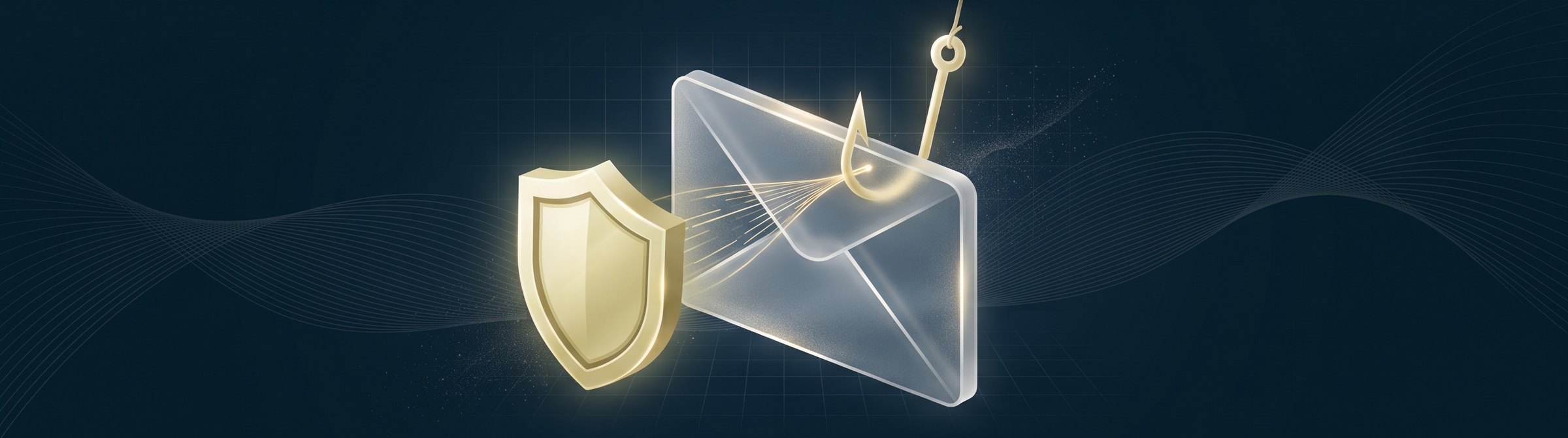Phishing email blocked by a security shield